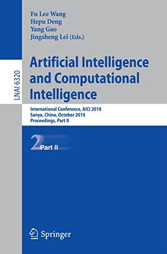 Beispielbild fr Artificial Intelligence and Computational Intelligence Lecture Notes in Artificial Intelligence zum Verkauf von Blackwell's