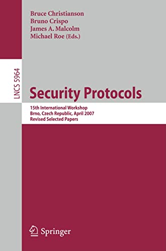 Stock image for Security Protocols Security and Cryptology for sale by Blackwell's