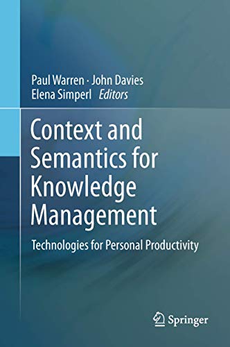 Immagine dell'editore per Context and Semantics for Knowledge Management : Technologies for Personal Productivity venduto da Buchpark