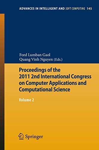 Imagen de archivo de Proceedings of the 2011 2nd International Congress on Computer Applications and Computational Science : Volume 2 a la venta por Buchpark