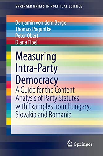 Beispielbild fr Measuring Intra-Party Democracy zum Verkauf von Books Puddle