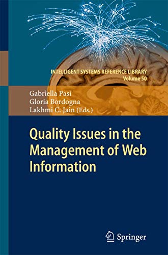 Stock image for Quality Issues in the Management of Web Information for sale by Buchpark