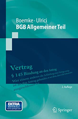 Stock image for BGB Allgemeiner Teil (Springer-Lehrbuch) (German Edition): Second Edition for sale by medimops