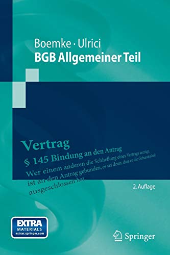 Stock image for BGB Allgemeiner Teil (Springer-Lehrbuch) (German Edition) for sale by Books Unplugged