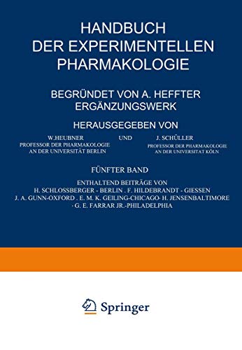 Beispielbild fr Handbuch der Experimentellen Pharmakologie ? Ergnzungswerk: Fnfter Band (German Edition) zum Verkauf von Lucky's Textbooks