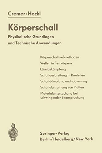 Stock image for Krperschall: Physikalische Grundlagen und Technische Anwendungen (German Edition) for sale by Lucky's Textbooks