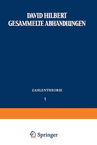 9783642505218: Gesammelte Abhandlungen: Erster Band Zahlentheorie
