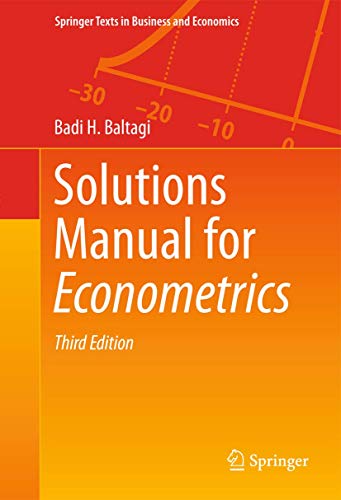 Beispielbild fr Solutions manual for econometrics. zum Verkauf von Gast & Hoyer GmbH