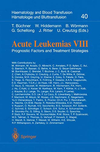 Imagen de archivo de Acute Leukemias VIII: Prognostic Factors and Treatment Strategies (Haematology and Blood Transfusion Hmatologie und Bluttransfusion, 40) a la venta por Lucky's Textbooks