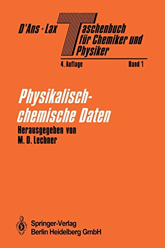 9783642634642: Taschenbuch fr Chemiker und Physiker: Band I Physikalisch-chemische Daten: 1