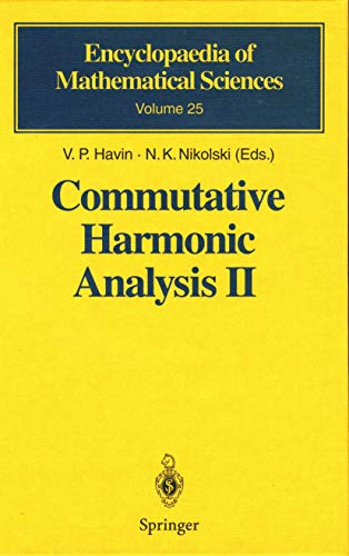 Imagen de archivo de Commutative Harmonic Analysis II: Group Methods in Commutative Harmonic Analysis (Encyclopaedia of Mathematical Sciences, 25) a la venta por Lucky's Textbooks