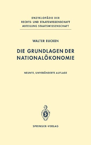 Beispielbild fr Die Grundlagen der National konomie (Enzyklop die der Rechts- und Staatswissenschaft) (German Edition) zum Verkauf von Mispah books