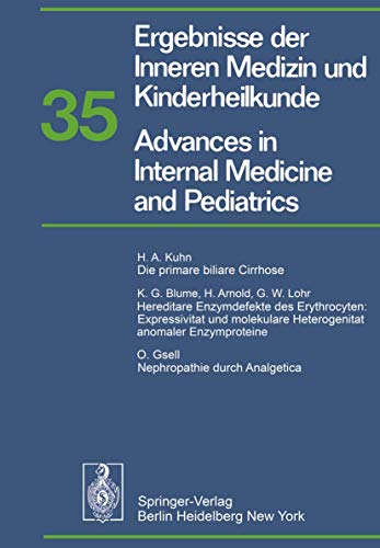 Stock image for Ergebnisse der Inneren Medizin und Kinderheilkunde / Advances in Internal Medicine and Pediatrics (Ergebnisse der Inneren Medizin und Kinderheilkunde. . Medicine and Pediatrics, 35) (German Edition) for sale by HPB-Red