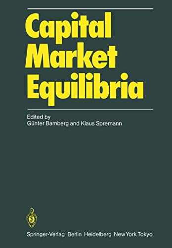 Stock image for Capital Market Equilibria for sale by Revaluation Books