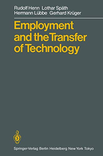 9783642712944: Employment and the Transfer of Technology