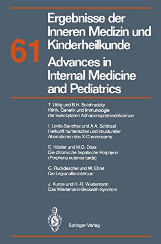 9783642781018: Ergebnisse der Inneren Medizin und Kinderheilkunde / Advances in Internal Medicine and Pediatrics: Neue Folge: 61 (Ergebnisse der Inneren Medizin und ... Advances in Internal Medicine and Pediatrics)