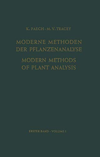 Beispielbild fr Modern Methods of Plant Analysis/Moderne Methoden der Pflanzenanalyse (Modern Methods of Plant Analysis Moderne Methoden der Pflanzenanalyse zum Verkauf von Ammareal