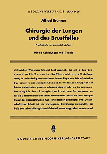 9783642859069: Chirurgie der Lungen und des Brustfelles: 26 (Medizinische Praxis)