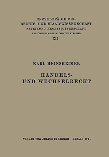 Stock image for Handels- und Wechselrecht for sale by Ria Christie Collections