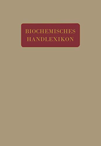 Beispielbild fr Biochemisches Handlexikon: V. Band (German Edition) zum Verkauf von Lucky's Textbooks