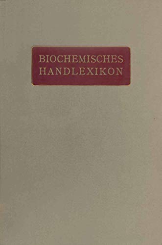 Stock image for Biochemisches Handlexikon: VI. Band Farbstoffe der Pflanzen- und der Tierwelt (German Edition) for sale by Lucky's Textbooks