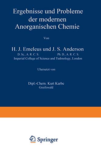 Stock image for Ergebnisse und Probleme der Modernen Anorganischen Chemie for sale by Chiron Media