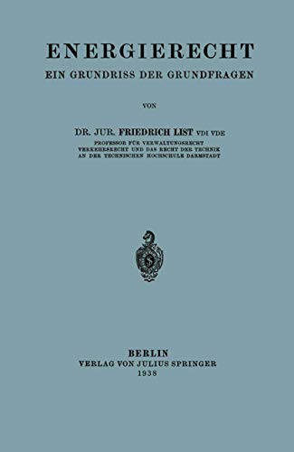 9783642940262: Energierecht: Ein Grundriss der Grundfragen (German Edition)