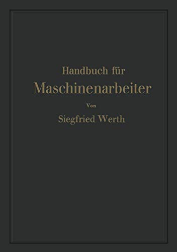 9783642941283: Handbuch fr Maschinenarbeiter