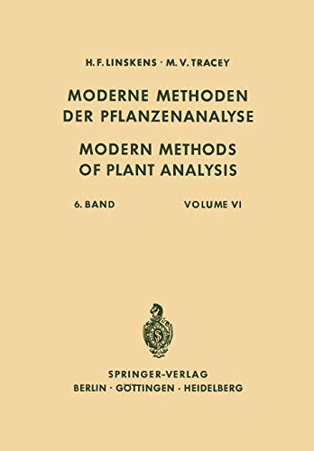 9783642948794: Modern Methods of Plant Analysis / Moderne Methoden der Pflanzenanalyse