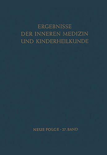 9783642950179: Ergebnisse Der Inneren Medizin Und Kinderheilkunde