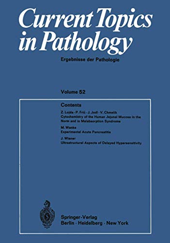 Imagen de archivo de Current Topics in Pathology: Ergebnisse der Pathologie (Current Topics in Pathology, 52) a la venta por Lucky's Textbooks