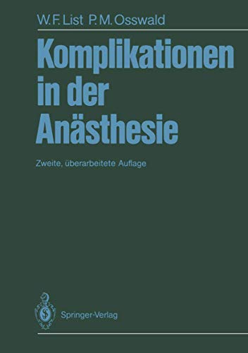 Imagen de archivo de Komplikationen in der Ansthesie (German Edition) a la venta por Lucky's Textbooks