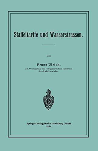 Stock image for Staffeltarife und Wasserstrassen (German Edition) for sale by Lucky's Textbooks