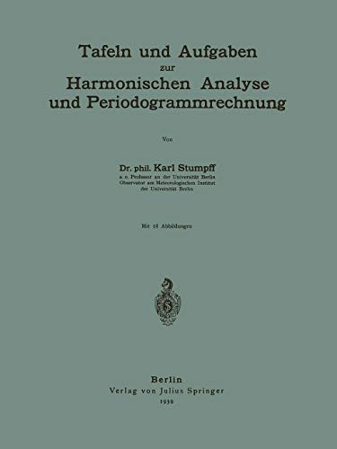 9783642981814: Tafeln Und Aufgaben Zur Harmonischen Analyse Und Periodogrammrechnung