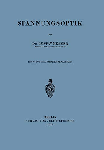 Stock image for Spannungsoptik (German Edition) for sale by Lucky's Textbooks