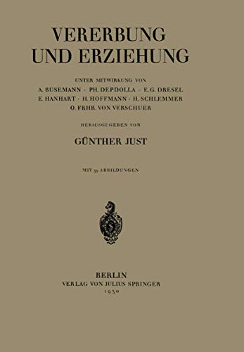 Imagen de archivo de Vererbung und Erziehung (German Edition) a la venta por Lucky's Textbooks