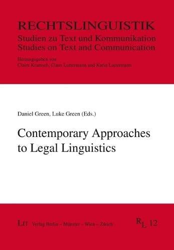 Beispielbild fr Contemporary Approaches to Legal Linguistics zum Verkauf von Blackwell's