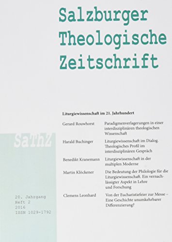 Stock image for Salzburger Theologische Zeitschrift. 20. Jahrgang, 2. Heft 2016 for sale by Buchpark