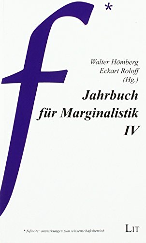 Jahrbuch für Marginalistik - Walter, Hömberg und Roloff Eckart