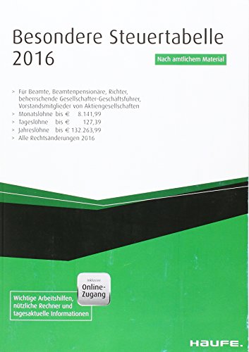 9783648082119: Besondere Steuertabelle plus Onlinezugang: Fr Beamte, Beamtenpensionre, Richter, beherrschende Gesellschafter-Geschftsfhrer, Vorstandsmitglieder von Aktiengesellschaften