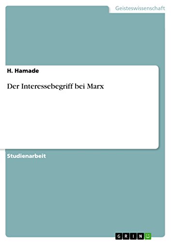 9783656188445: Der Interessebegriff bei Marx
