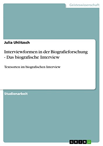 Stock image for Interviewformen in der Biografieforschung - Das biografische Interview : Textsorten im biografischen Interview for sale by Buchpark