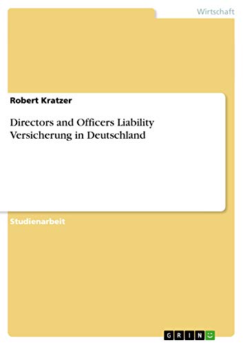 9783656270690: Directors and Officers Liability Versicherung in Deutschland