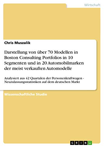 Beispielbild fr Darstellung von uber 70 Modellen in Boston Consulting Portfolios in 10 Segmenten und in 20 Automobilmarken der meist verkauften Automodelle:Analysiert zum Verkauf von Chiron Media