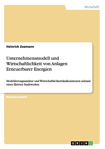 Stock image for Zozmann, H: Unternehmensmodell und Wirtschaftlichkeit von An for sale by medimops