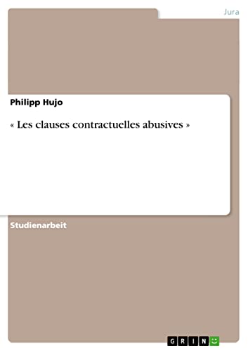 9783656693703: Les clauses contractuelles abusives