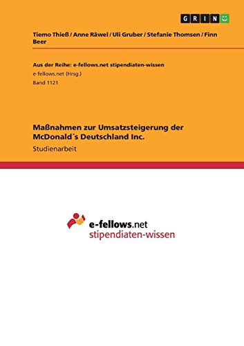 9783656897392: Manahmen zur Umsatzsteigerung der McDonalds Deutschland Inc.