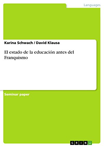 Beispielbild fr EL ESTADO DE LA EDUCACION ANTES DEL FRANQUISMO zum Verkauf von KALAMO LIBROS, S.L.