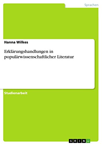 9783656958482: Erklrungshandlungen in populrwissenschaftlicher Literatur