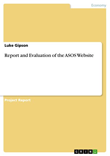 Stock image for Report and Evaluation of the ASOS Website for sale by Chiron Media